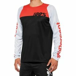 100% R-Core Langarm Trikot Herren Schwarz/rot