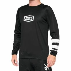 100% R-Core Langarm Trikot Jugend Schwarz/weiß