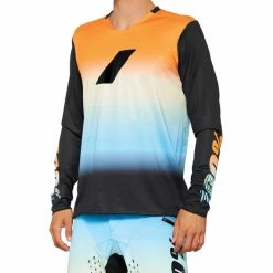 100% R-Core X LE Langarm Trikot Herren Blau/orange