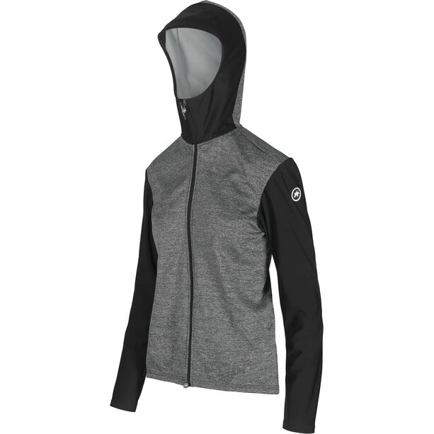 ASSOS Trail Frühling/Herbst Kapuzenjacke Damen Grau/schwarz – Bild 2
