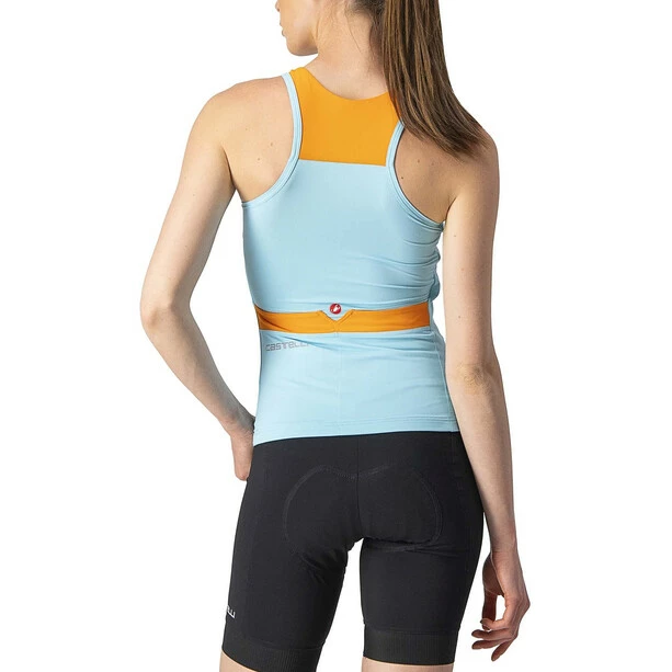 Castelli Top Solaris Ärmelloses Trikot Damen Blau/orange – Bild 2