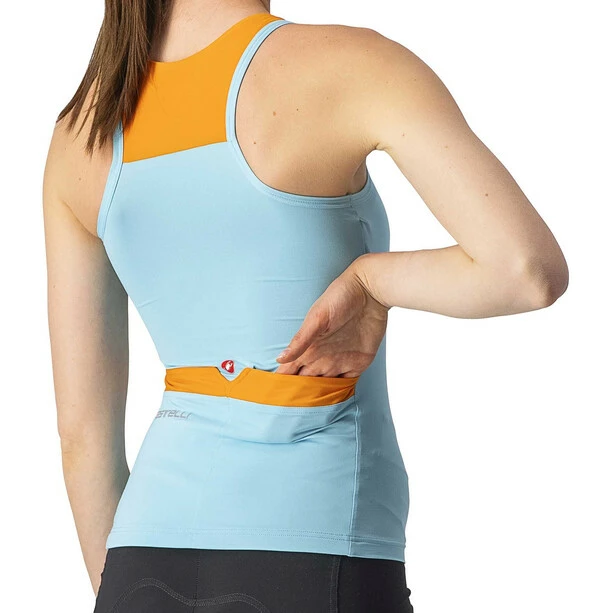 Castelli Top Solaris Ärmelloses Trikot Damen Blau/orange – Bild 3
