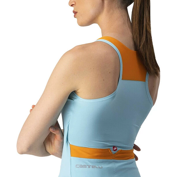 Castelli Top Solaris Ärmelloses Trikot Damen Blau/orange – Bild 4