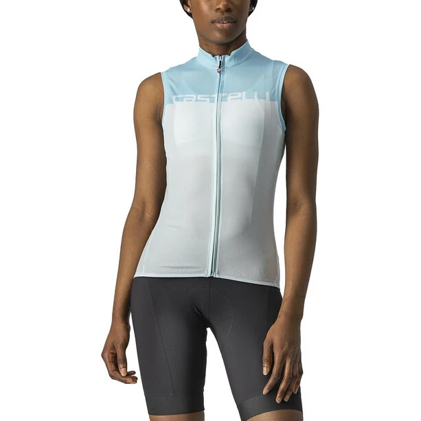 Castelli Velocissima Ärmelloses Trikot Damen Weiß/blau