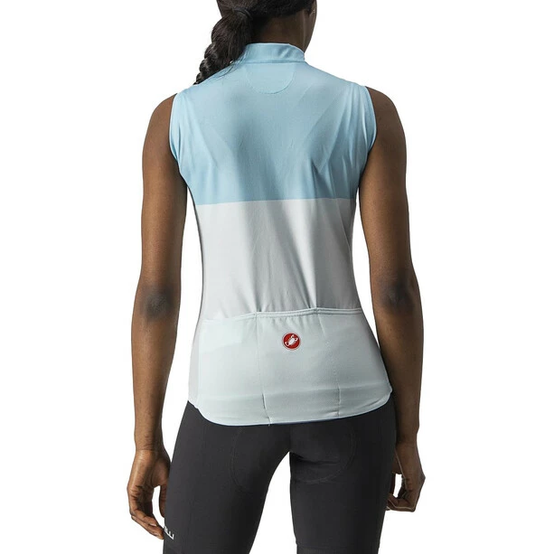 Castelli Velocissima Ärmelloses Trikot Damen Weiß/blau – Bild 2