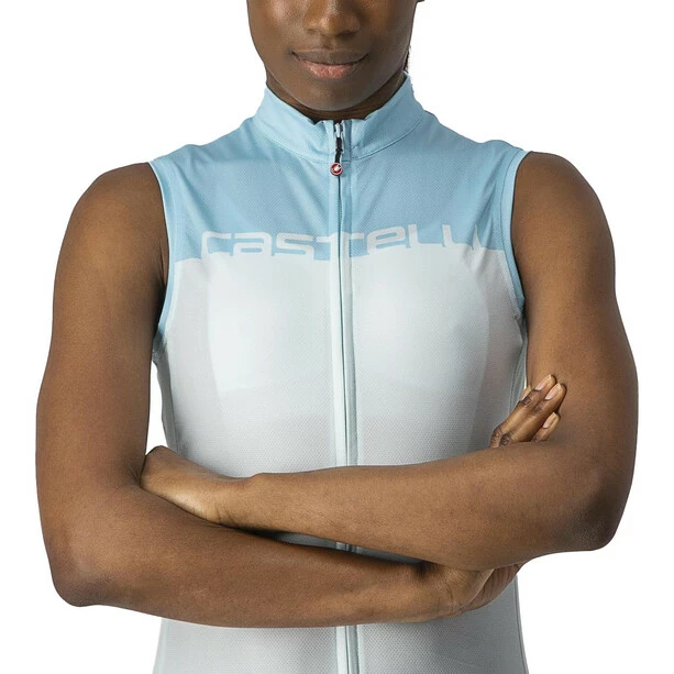 Castelli Velocissima Ärmelloses Trikot Damen Weiß/blau – Bild 4