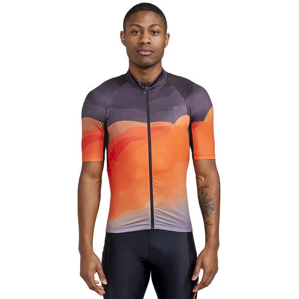 Craft ADV Endur Graphic Kurzarm Trikot Herren Orange/braun – Bild 2