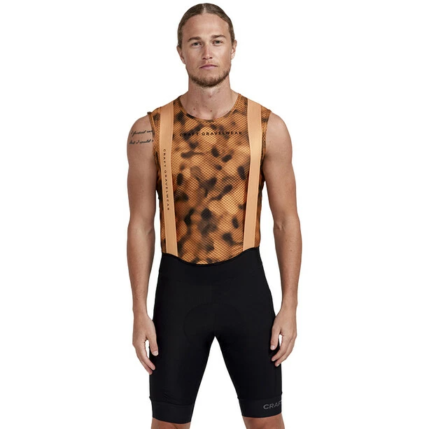 Craft Pro Gravel Trägershorts Herren Schwarz/orange – Bild 2