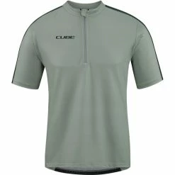 Cube ATX CMPT Kurzarm Trikot Mit 1/2 Reißverschluss Herren Grau