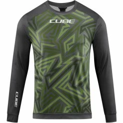Cube ATX TM Rundhals Langarm Trikot Herren Oliv/grau