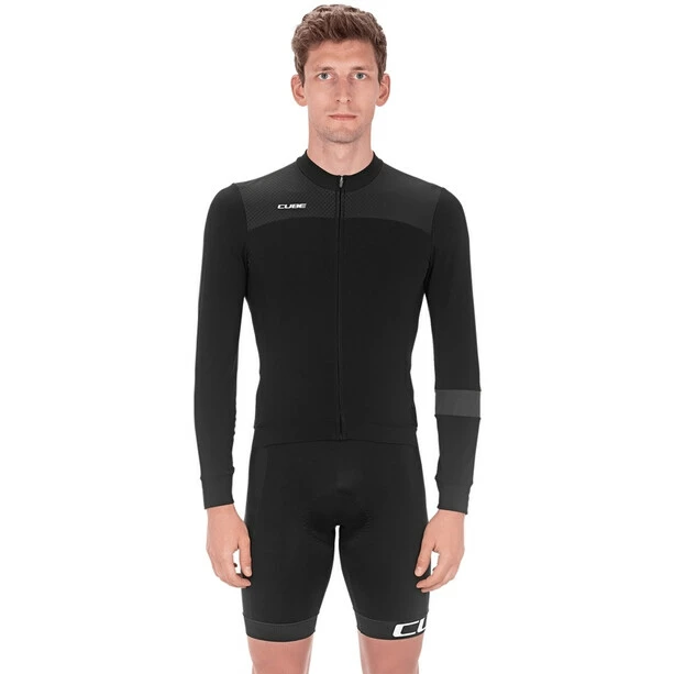 Cube Blackline Flash Langarm Trikot Herren Schwarz – Bild 2