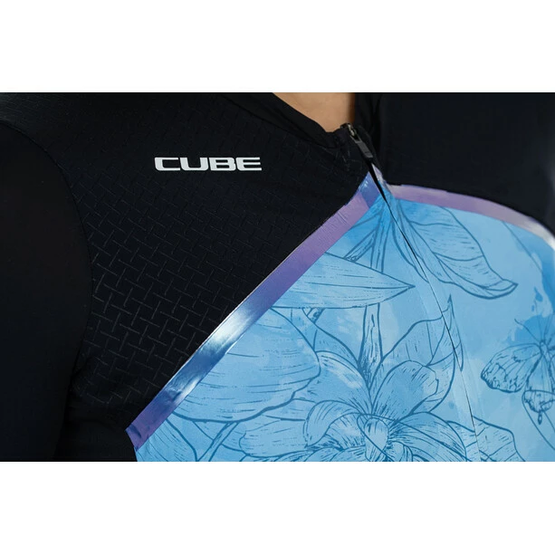 Cube Blackline Kurzarm Trikot Damen Blau – Bild 4