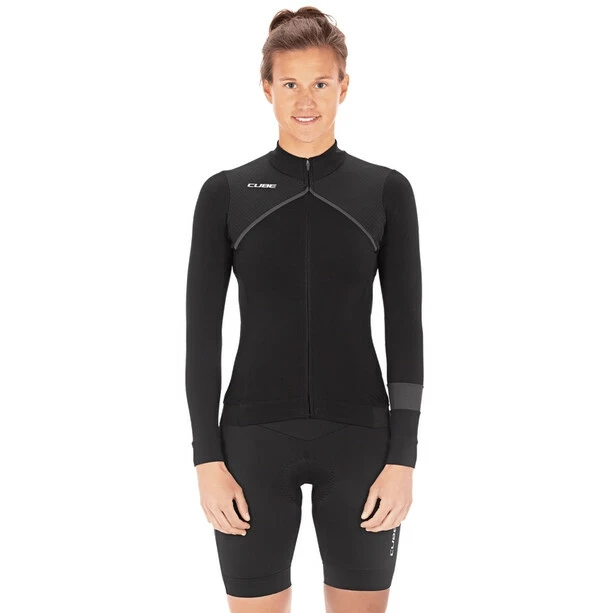 Cube Blackline Langarm Trikot Damen Schwarz – Bild 2