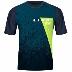 Cube Edge Rundhalstrikot Kurzarm Herren Petrol/blau