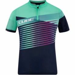 Cube Teamline Rookie Kurzarm Trikot Kinder Blau/grün