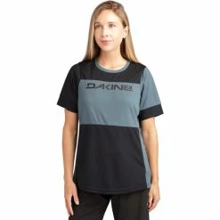 Dakine Thrilluim Kurzarm Trikot Damen Blau/schwarz