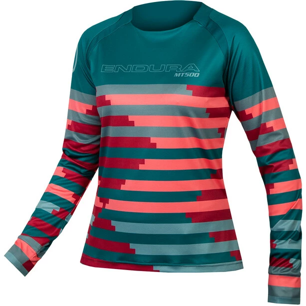 Endura MT500 Supercraft Langarm Trikot Damen Petrol/rot