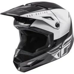 Fly Racing Kinetic Straight Edge Helm Schwarz/weiß
