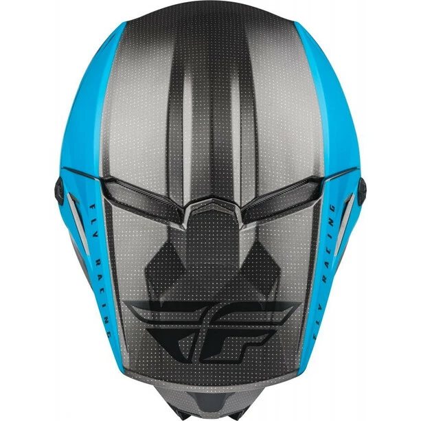 Fly Racing Kinetic Straight Edge Helm Grau/blau – Bild 3