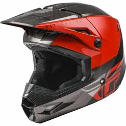 Fly Racing Kinetic Straight Edge Helm Grau/rot