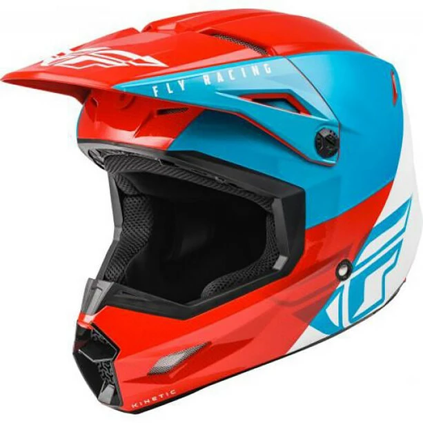 Fly Racing Kinetic Straight Edge Helm Rot/bunt