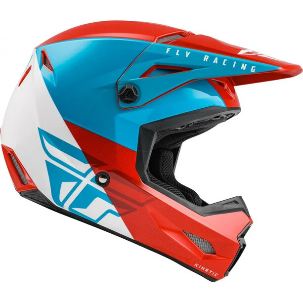 Fly Racing Kinetic Straight Edge Helm Rot/bunt – Bild 2