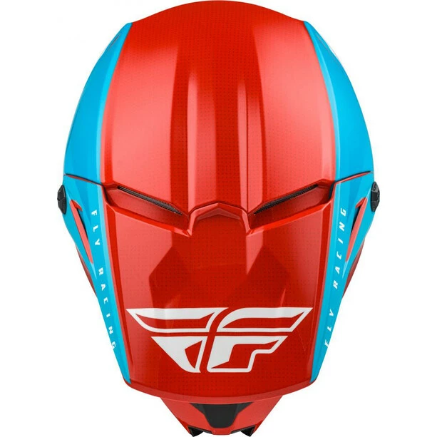 Fly Racing Kinetic Straight Edge Helm Rot/bunt – Bild 4