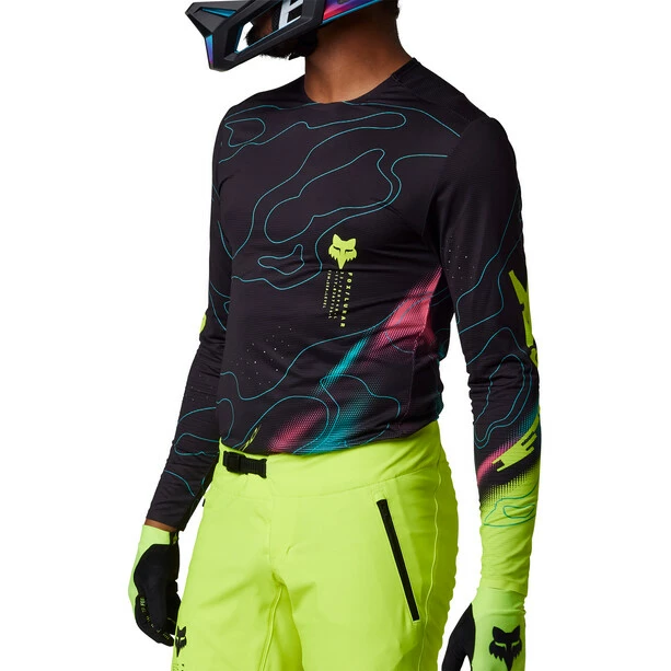 Fox Flexair Lunar Langarm Trikot Herren Schwarz – Bild 2