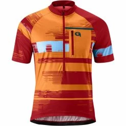 Gonso Avolo Kurzarm Fahrradshirt Mit 1/2 Reißverschluss Herren Rot/orange