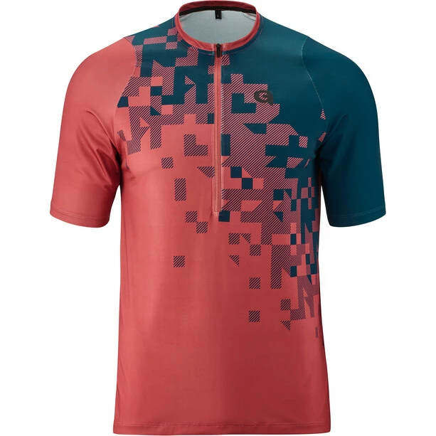 Gonso Garzolet Kurzarm Fahrradshirt Mit 1/2 Reißverschluss Herren Rot