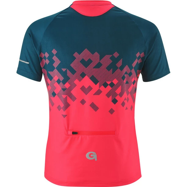 Gonso Toblino Kurzarm Fahrradshirt Mit 1/2 Reißverschluss Kinder Pink/petrol – Bild 2