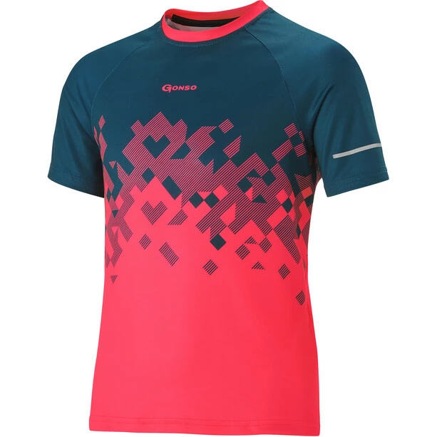 Gonso Toblino Kurzarm Fahrradshirt Mit 1/2 Reißverschluss Kinder Pink/petrol – Bild 3