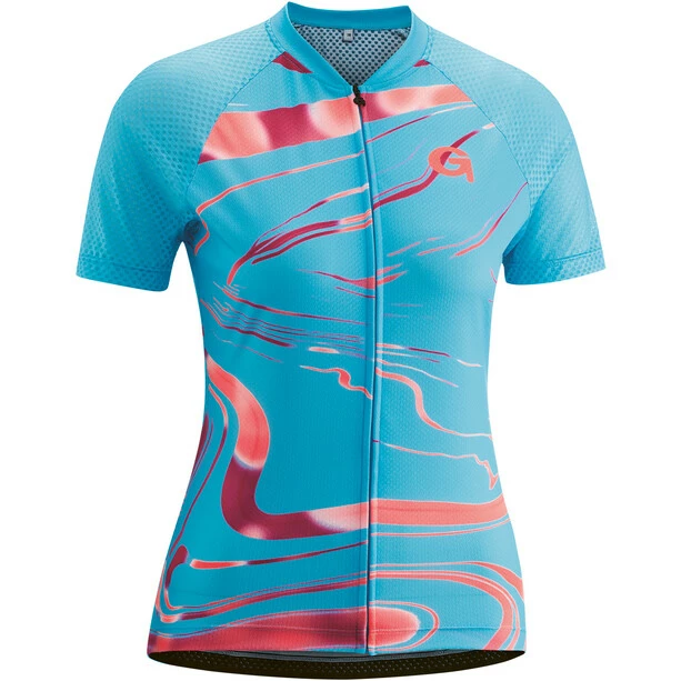 Gonso Zazar Kurzarm Fullzip Trikot Damen Blau