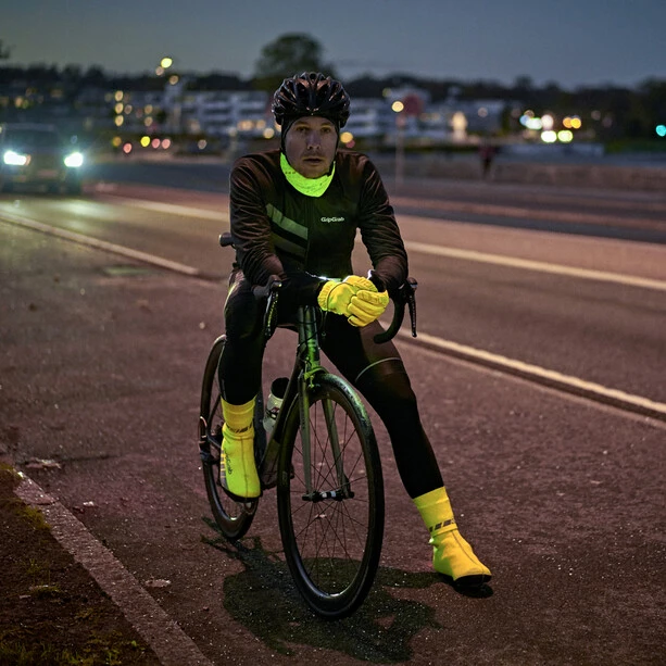 GripGrab CyclinGaiter Hi-Vis Regenwetter Gamasche Gelb – Bild 3