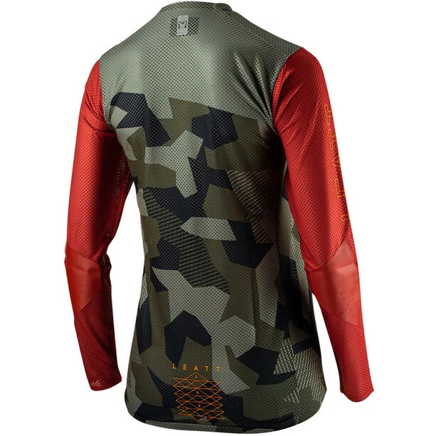 Leatt MTB Gravity 4.0 Langarmtrikot Damen Oliv/rot – Bild 2