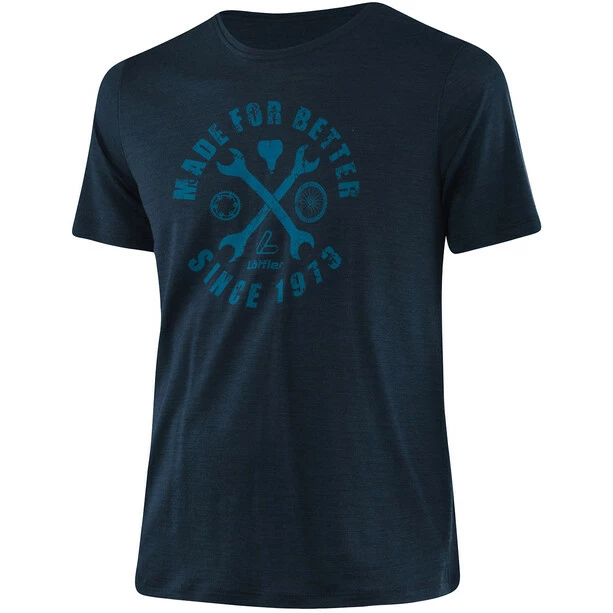 Löffler Löffler Merino-Tencel MTB Shirt Mit Aufdruck Herren Blau – Bild 2