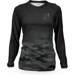 Loose Riders C/S Langarm Trikot Damen Schwarz/grau