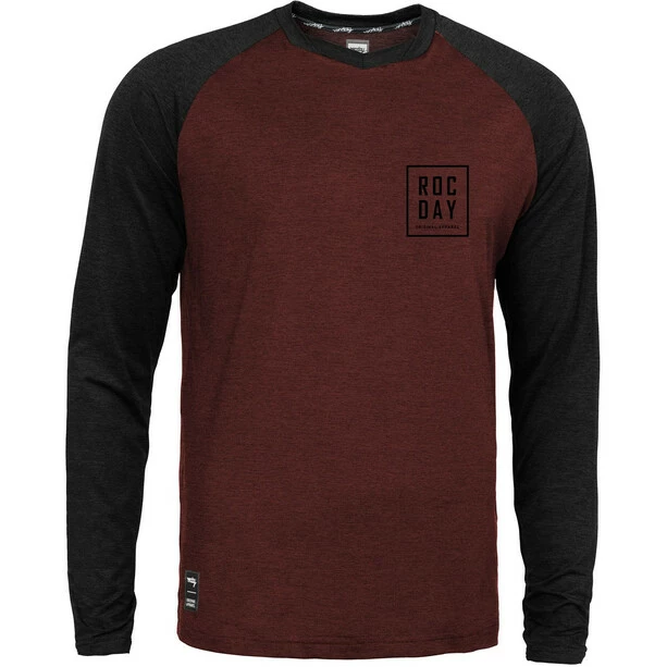 ROCDAY Stage Langarm Trikot Herren Rot/schwarz