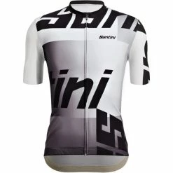 Santini Karma Logo Kurzarm Trikot Herren Weiß/schwarz