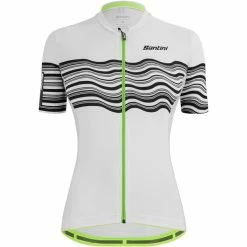 Santini Tono Profilo Kurzarm-Trikot Damen Weiß/schwarz