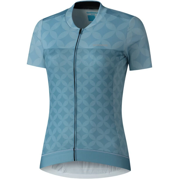 Shimano Sagami Kurzarm Zip Trikot Damen Blau