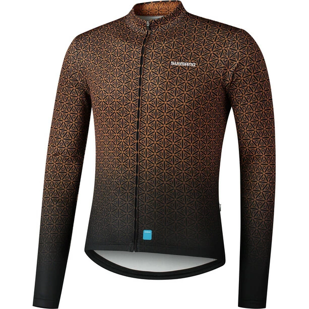 Shimano Vertex Printed Langarm Trikot Herren Braun/orange