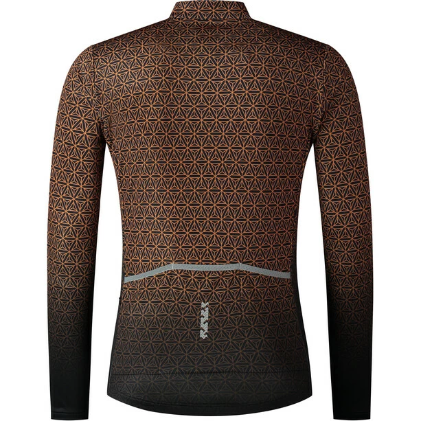 Shimano Vertex Printed Langarm Trikot Herren Braun/orange – Bild 2