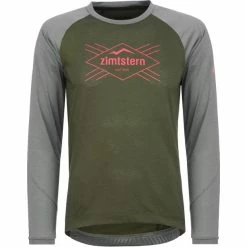 Zimtstern PureFlowz Langarmshirt Herren Oliv/grau