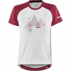 Zimtstern PureFlowz Shirt Kurzarm Damen Weiß/rot